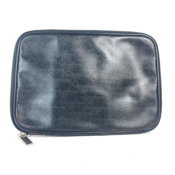 Dior logo Trotter clutch bag bag Pouch PVC Blac - Picture 1 of 15